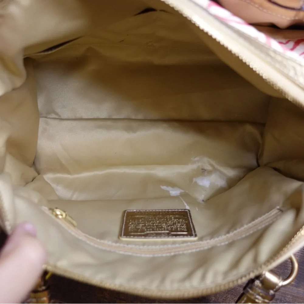 Coach Patchwork Gold and Pink Women's Bag - Picture 6 of 11